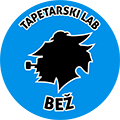 Logo s nazivom Tapetarski Lab Bež u plavom krugu